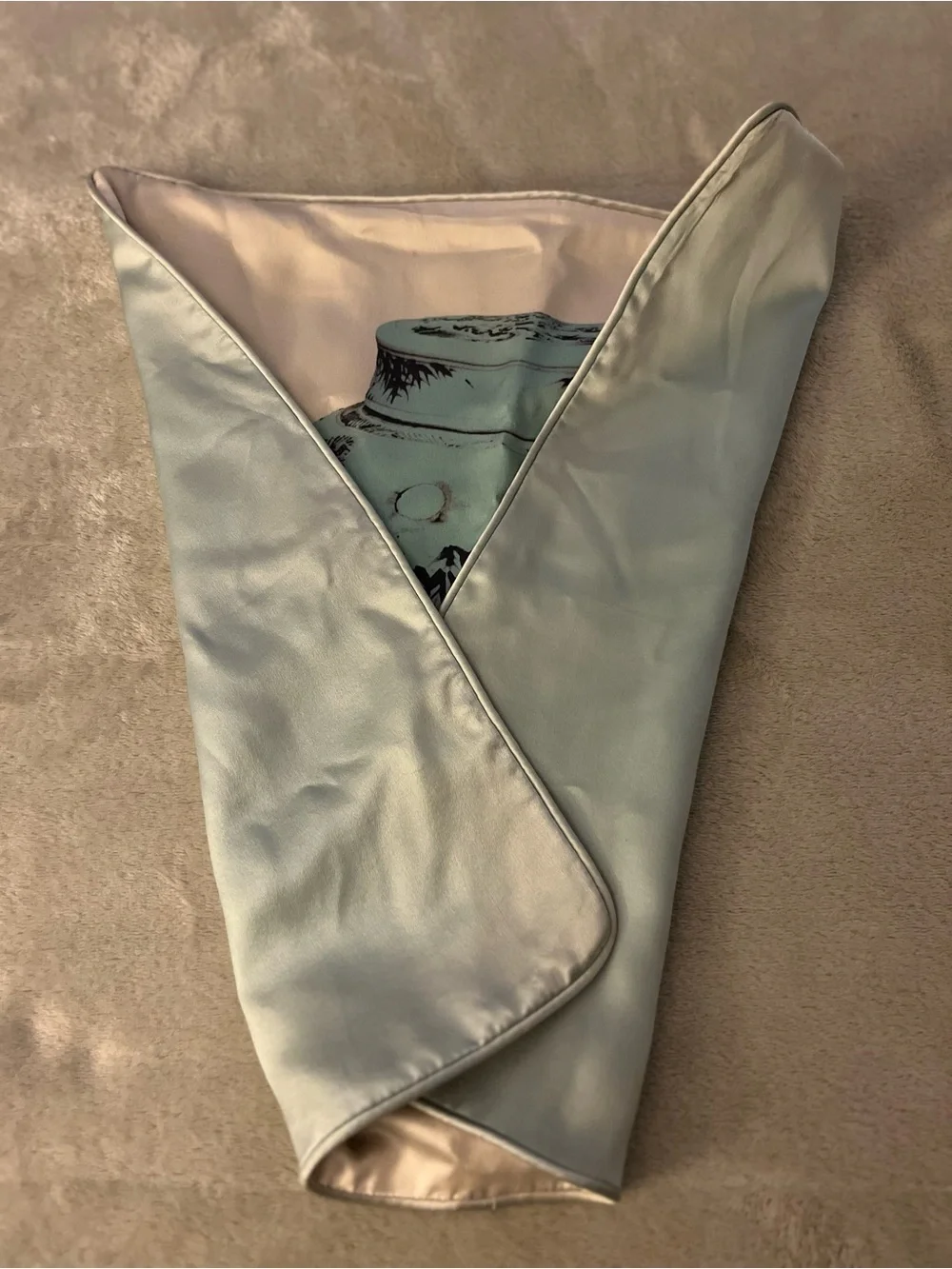 Rare Shanghai Tang Silk Pillow Cover, blue ginger jar